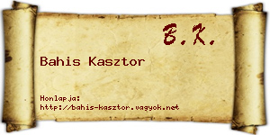 Bahis Kasztor névjegykártya